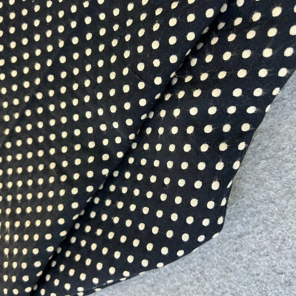 Tory Burch Jacquard Polka Dot‎ Cropped Pants Navy Blue White Slim Leg Womens 10
